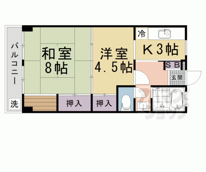 【洛西マンションⅡ】間取