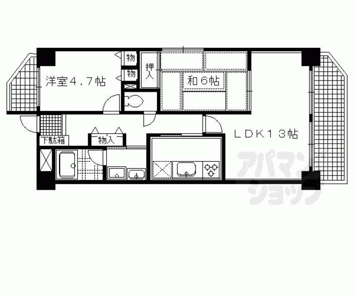【ライオンズマンション一条智恵光院】間取