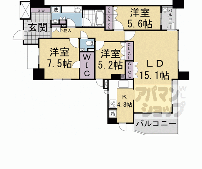 【エルパークスクエア京都鴨川】間取