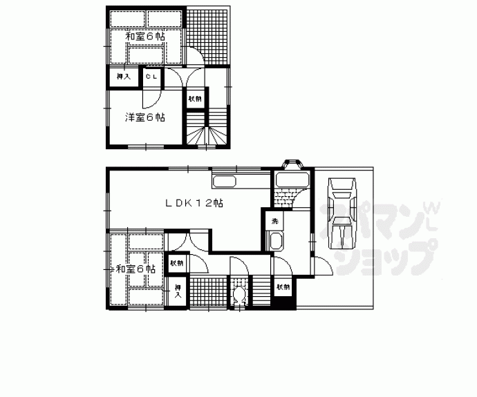 【静市市原町貸家３５３－３】間取