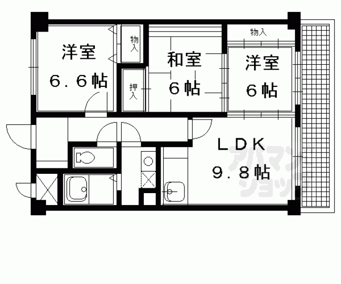 【GreenForest松ヶ崎】間取