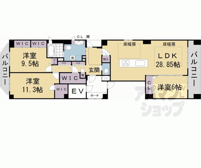 【アウスレーゼ下鴨】間取