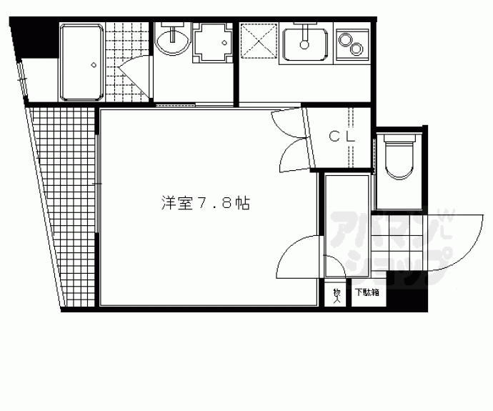 【オリゾンタル下鴨（Ｈｏｒｉｚｏｎｔａｌ　Ｓｈｉｍｏｇａｍｏ）】間取