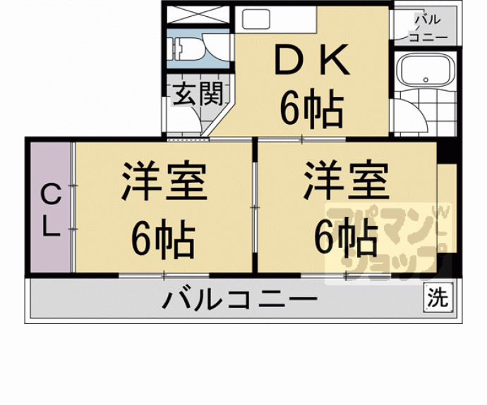 【第23長栄京米ビルマンション】間取