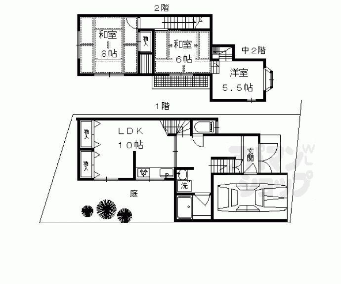 【下鴨泉川町貸家３４－２０】間取
