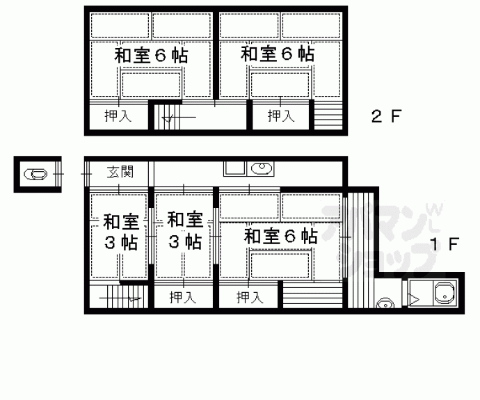【北白川東平井町貸家１】間取