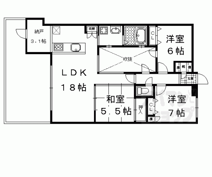 【ユニーブル京都紫野】間取