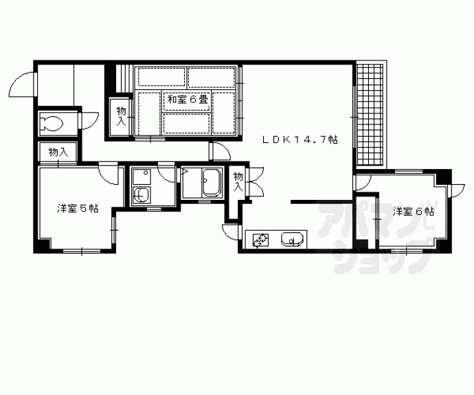 【北白川パークハイム】間取