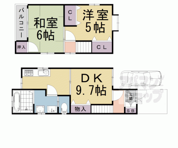 【下鴨宮崎町９８－２２貸家】間取