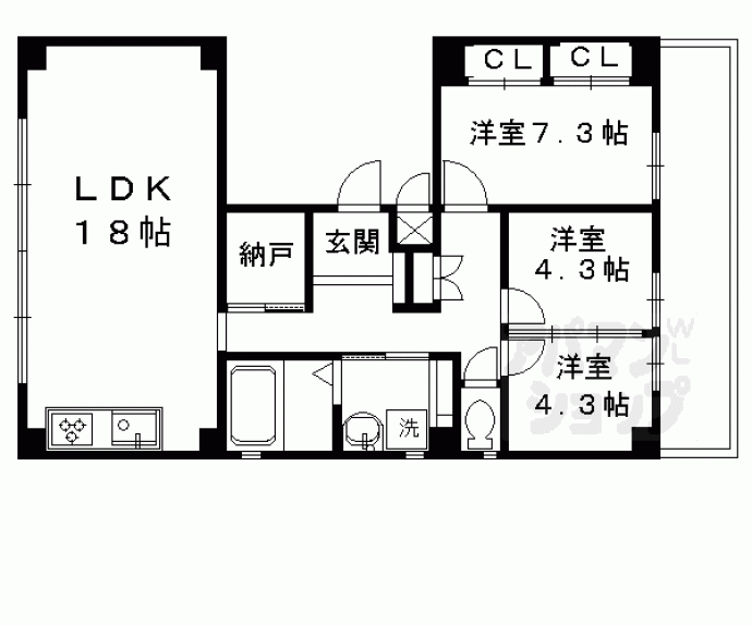 【北山アトリエビル】間取