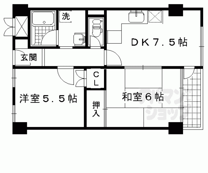【京福修学院マンション】間取