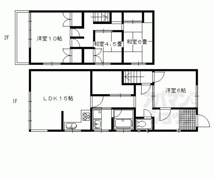 【萩ケ垣内町３２貸家】間取