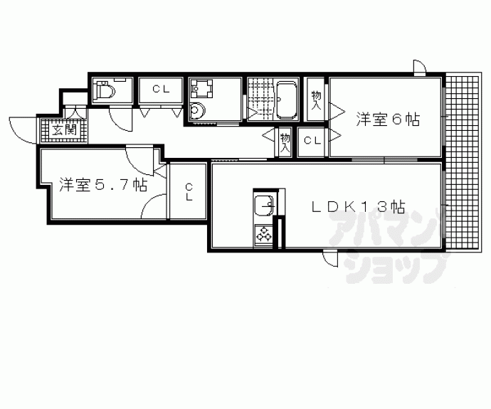 【シャーメゾン修学院】間取