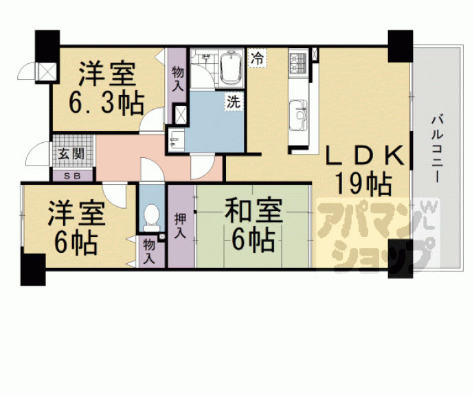 【ライオンズマンション京都淀　第２】間取