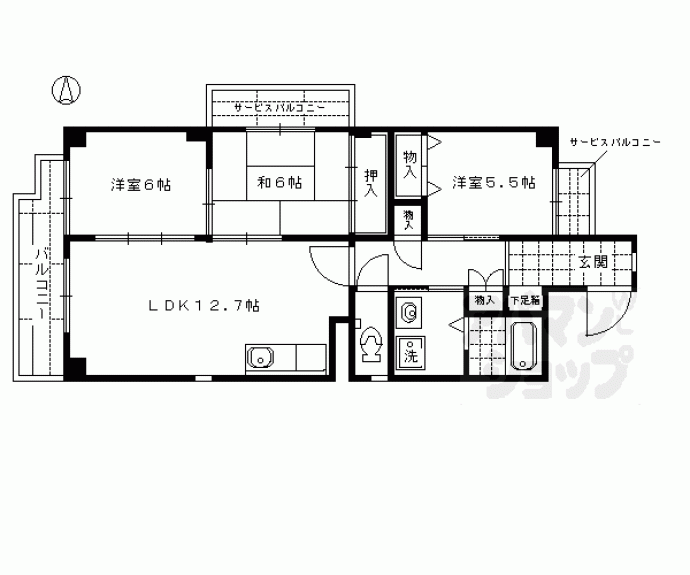【オリュザ西大手】間取