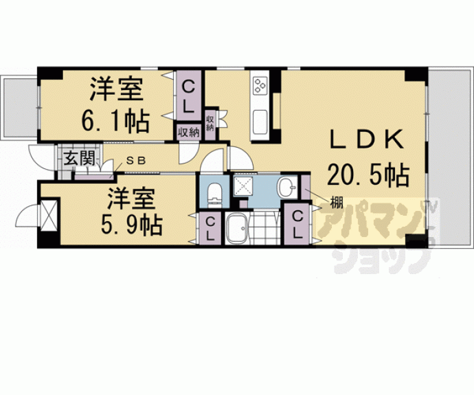 【エーム梅小路】間取
