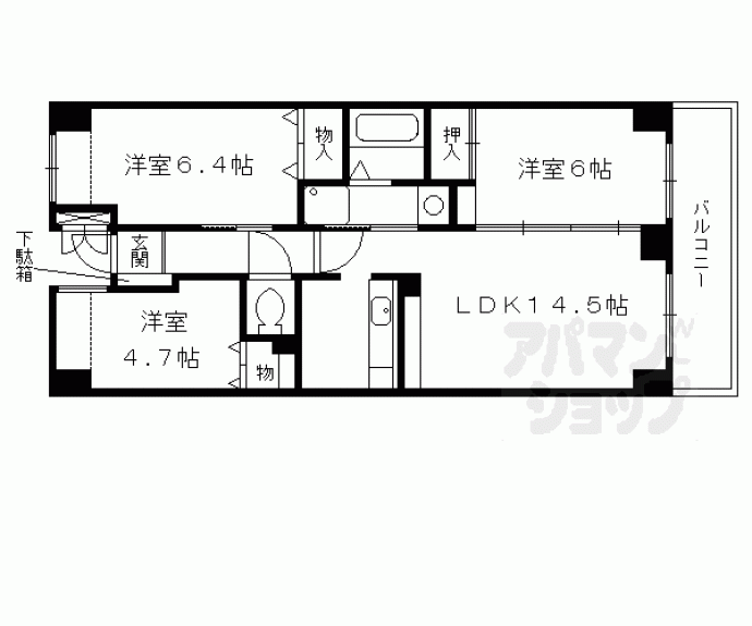 【エーム梅小路】間取