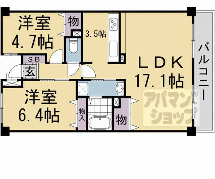 【エーム梅小路】間取