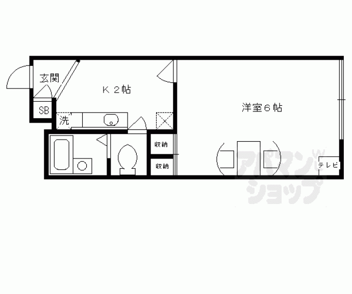 【レオパレスおおやぶ２】間取