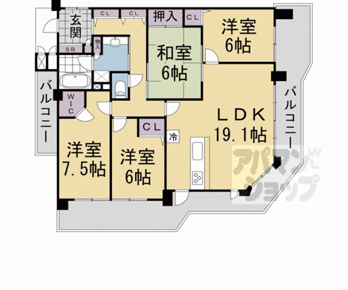 【パデシオン山科夢ヶ丘】間取