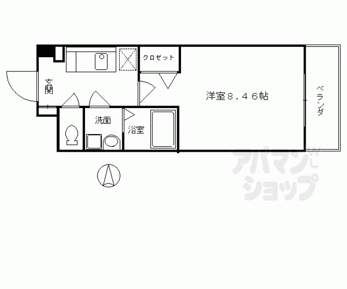 【アーバンフラッツ五条堀川】間取