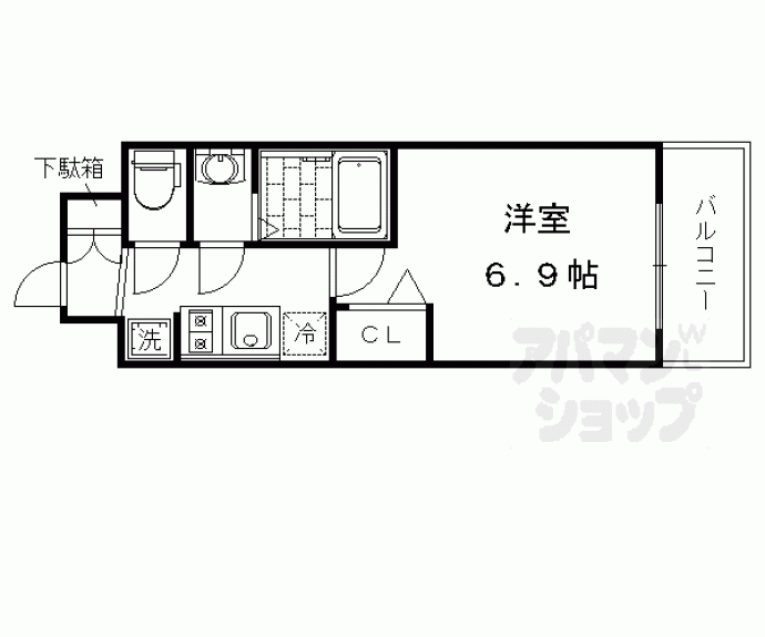 【プレサンスTHE KYOTO 華苑】間取
