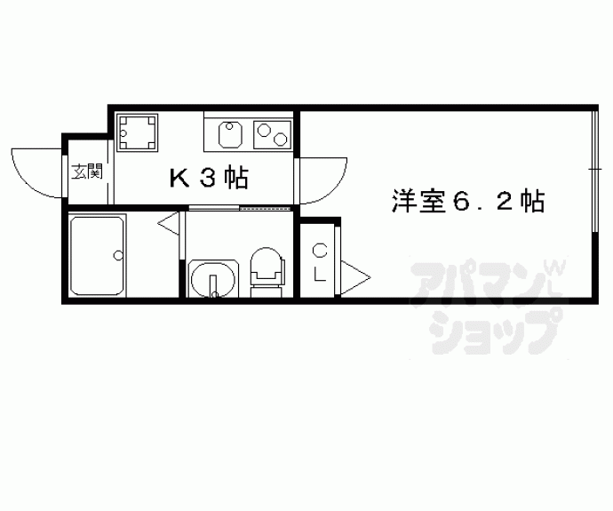 【ボチボチ烏丸】間取