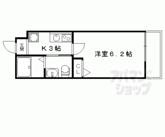 【ボチボチ烏丸】間取