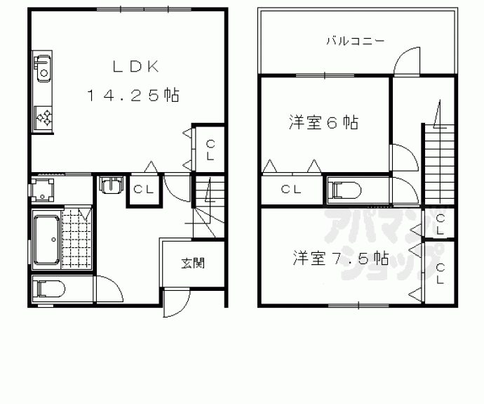 【下京区七条御所ノ内南町貸家】間取