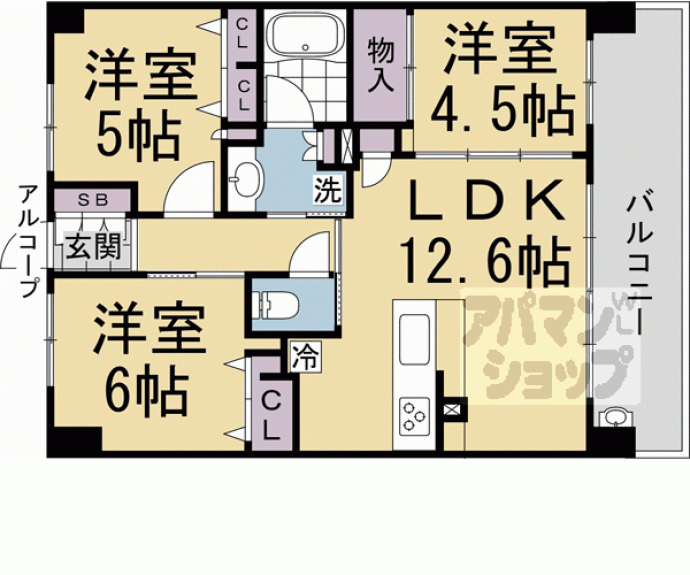 【プレサンスロジェ京都西大路】間取