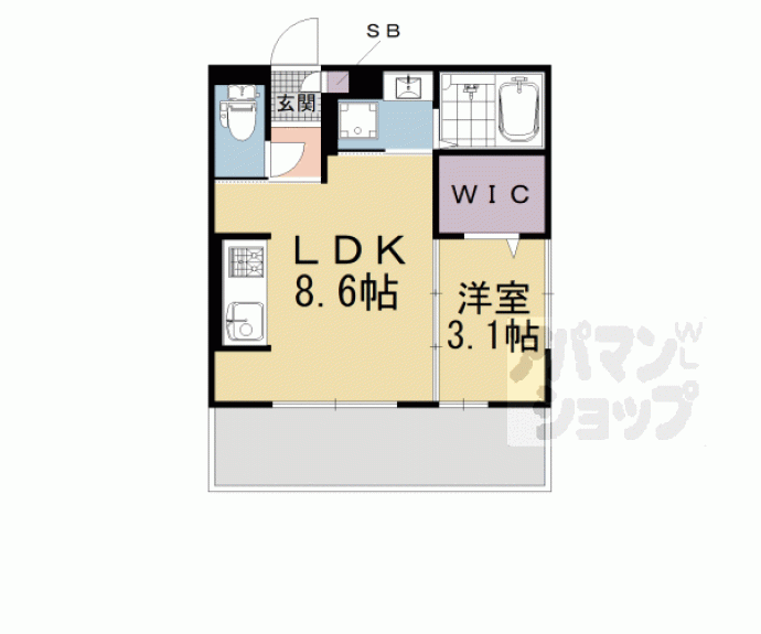 【Ｃｏｚｙ　Ｃｏｔｅ　上鳥羽】間取