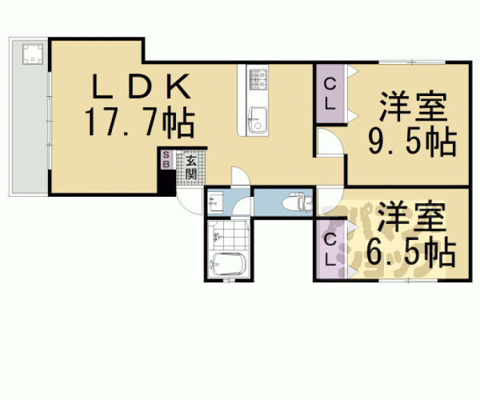 【ベレーザ西七条】間取
