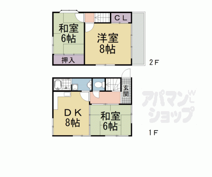 【南区八条町447-9カシヤ】間取