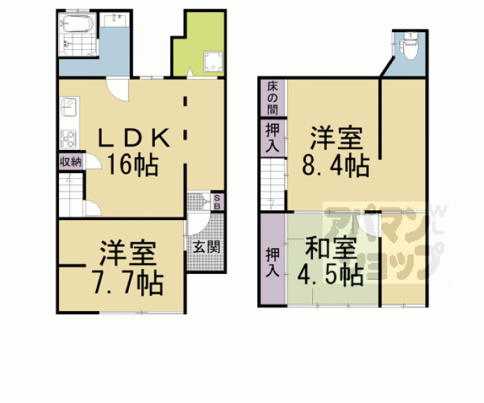 【竹屋町貸家】間取