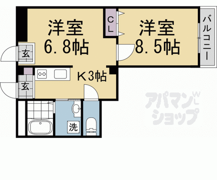 【西大路御池ハイツイチキ】間取