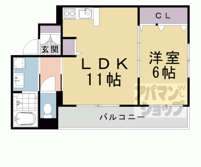 【ハピネスクエア桂】間取
