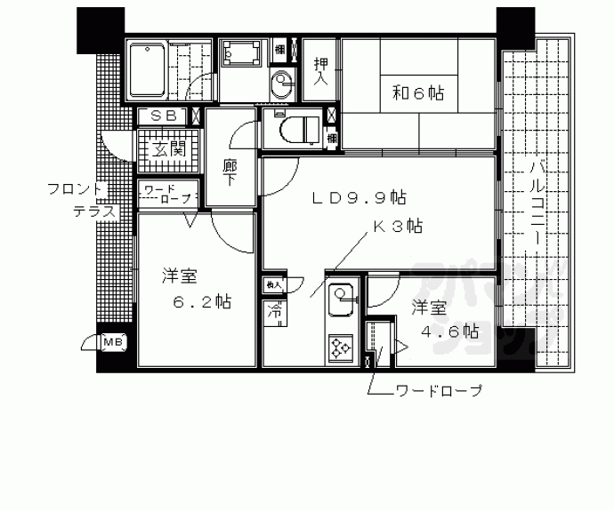 【デリード西京極Park Front】間取