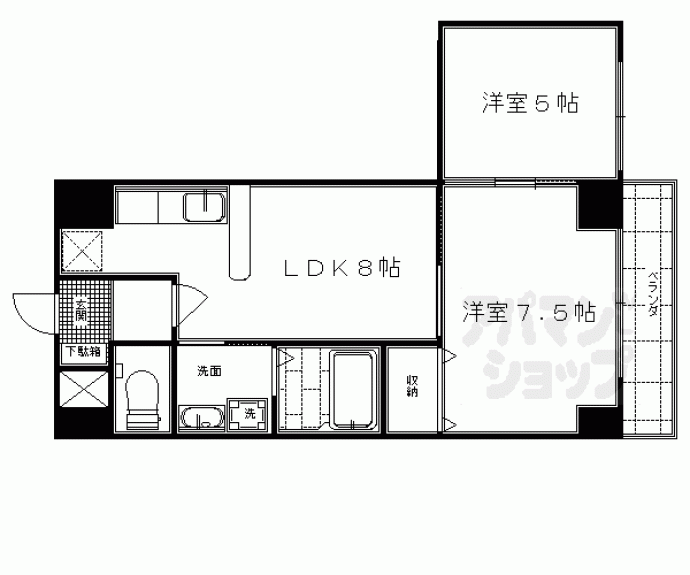 【GRAND RIVIERE西京極】間取