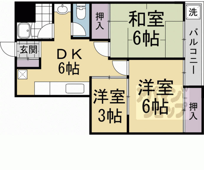 【月ノ輪コーポ】間取