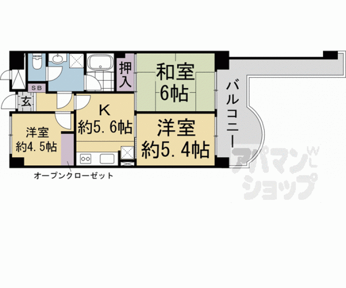 【ルミエール西京極】間取