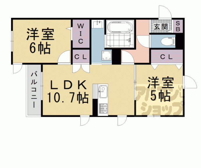 【ＡＸＩＳ長岡天神】間取