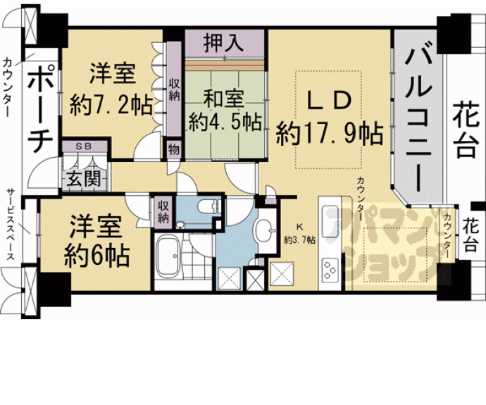 【プレティナージュ御池東洞院】間取