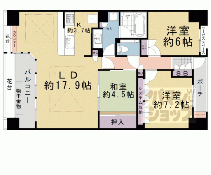 【プレティナージュ御池東洞院】間取