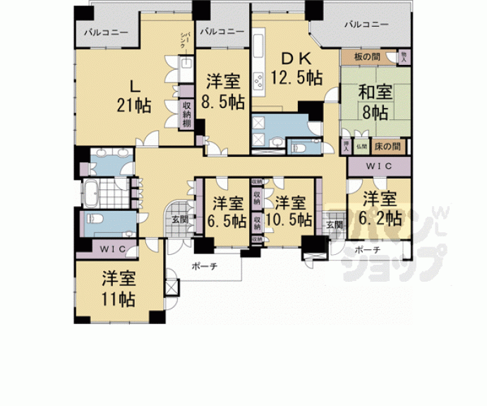 【プレティナージュ御池東洞院】間取