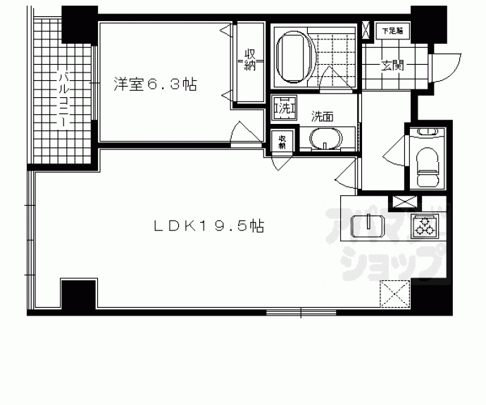 【QUON四条柏屋町】間取