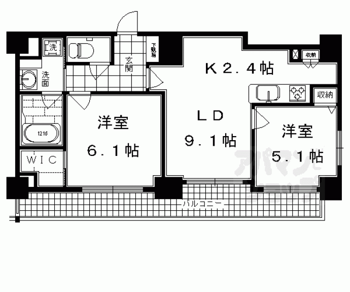 【ＡＬＴＡ京都堀川ウインドア】間取