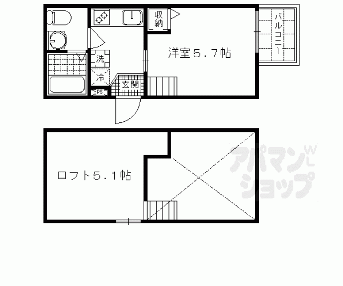 【ロフティ四条大宮】間取