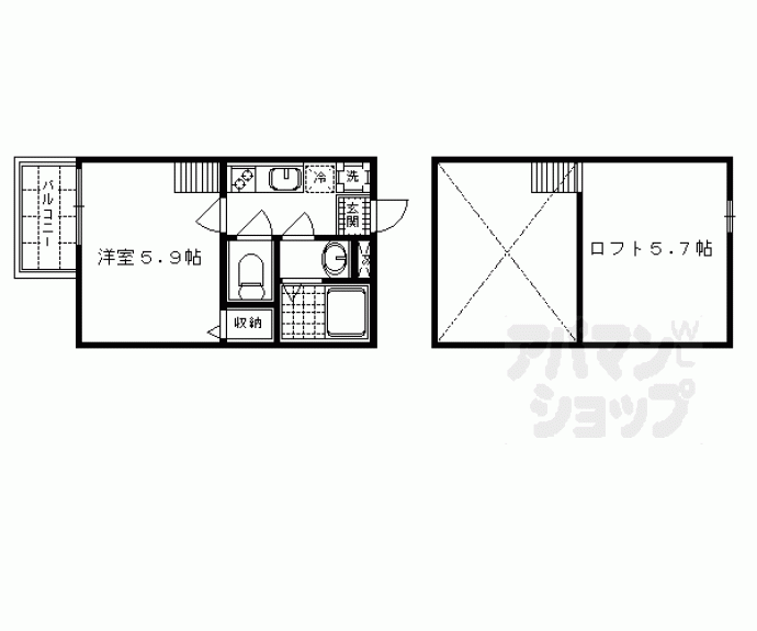 【ロフティ四条大宮】間取
