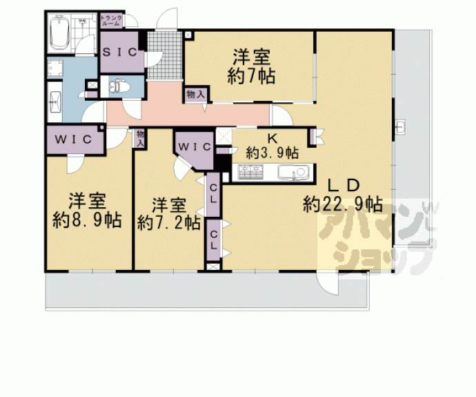 【エアリアルシティ四条堀川】間取