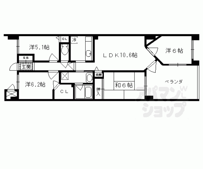 【コスモシティ梅小路公園】間取